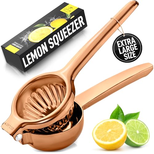 Image of Zulay Extra Large Lemon Squeezer Stainless Steel - Easy Squeeze Heavy Duty Lemon Juicer Hand Press - Ergonomic Citrus Squeezer & Fruit Juicer for Small Oranges, Lemons, & Limes
