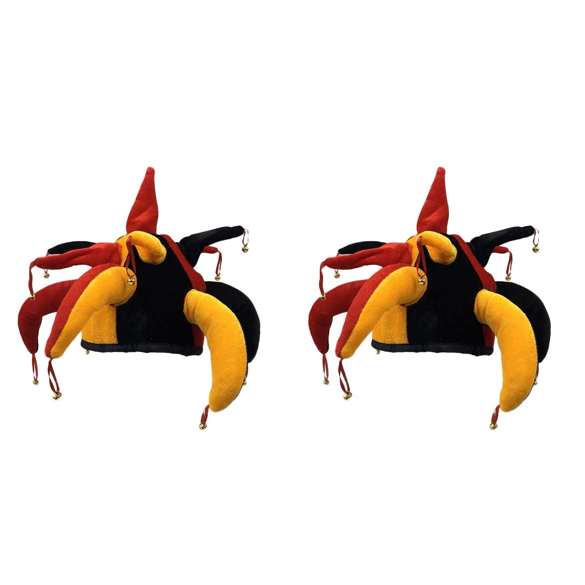 Amosfun 2pcs Mardi Gras Hat Court Jester Hat Clown Hat