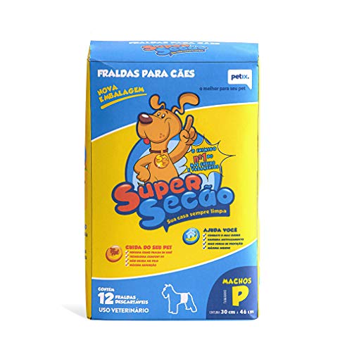 Fralda Descartável Super Secão para Cães Machos - Tamanho P