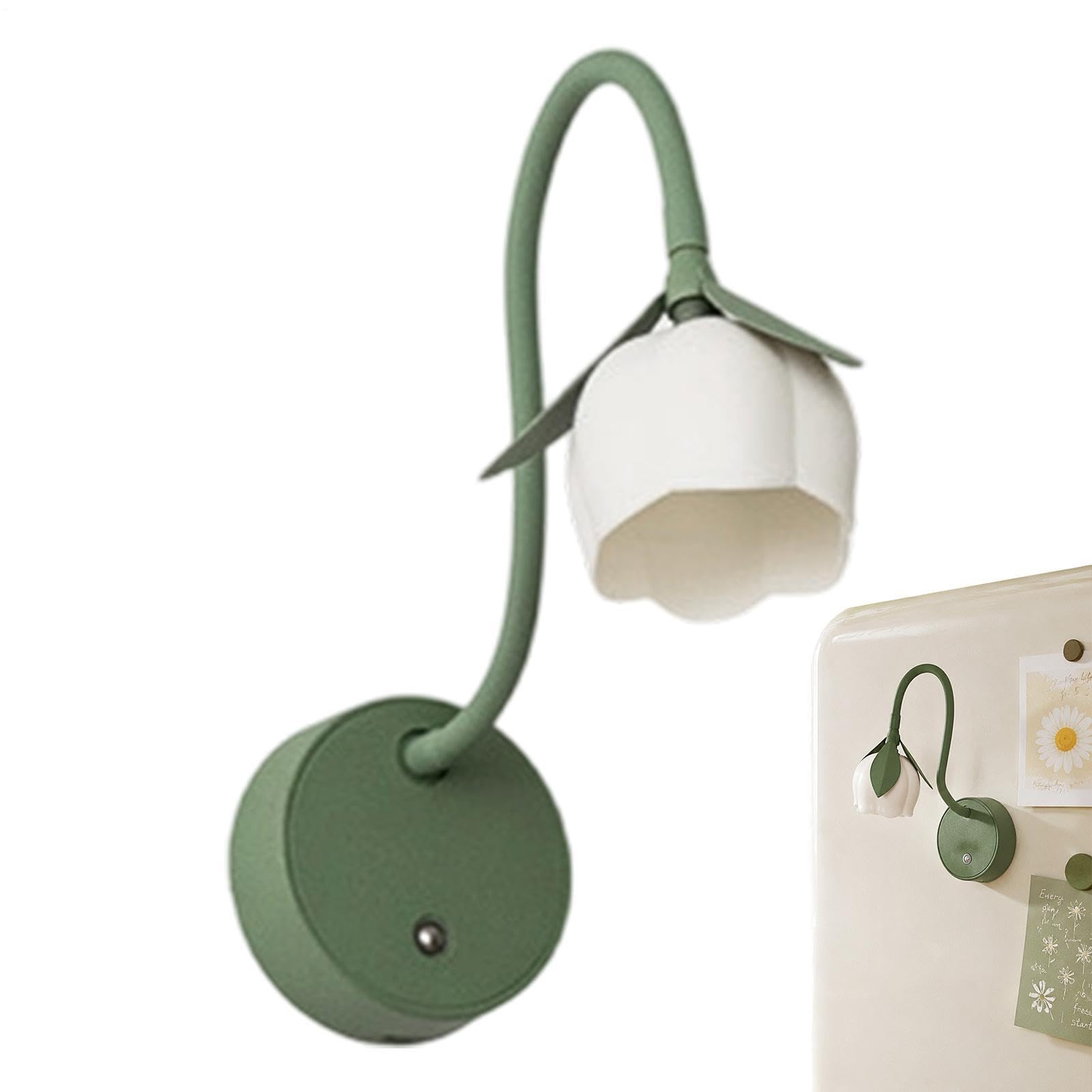 Aplique de Pared de Flor Luz Nocturna Inalámbrica con Cuello de Ganso