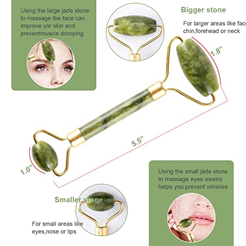 Fuvooi ROLLER1 Jade Gua Sha Facial Massager Set - 5 In 1 Skin Care Tools With Roller And Massager thumb #1