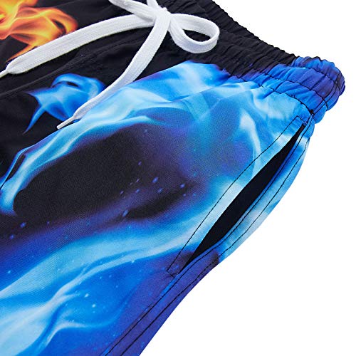 ALOOCA Calção de banho para meninos, secagem rápida, casual, short de surfe, cintura elástica, estam