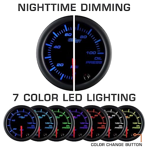 Glowshift GS-DASH-01-C7-6G-1 6-Gauge Cluster Package Compatible With Chevy C10 1973-1987 - Black 7 Color Speedometer, Tach, Oil Pressure, Water Coolant Temp, Fuel Level & Volt Gauges - Direct Fit Dashboard Panel Pod thumb #8