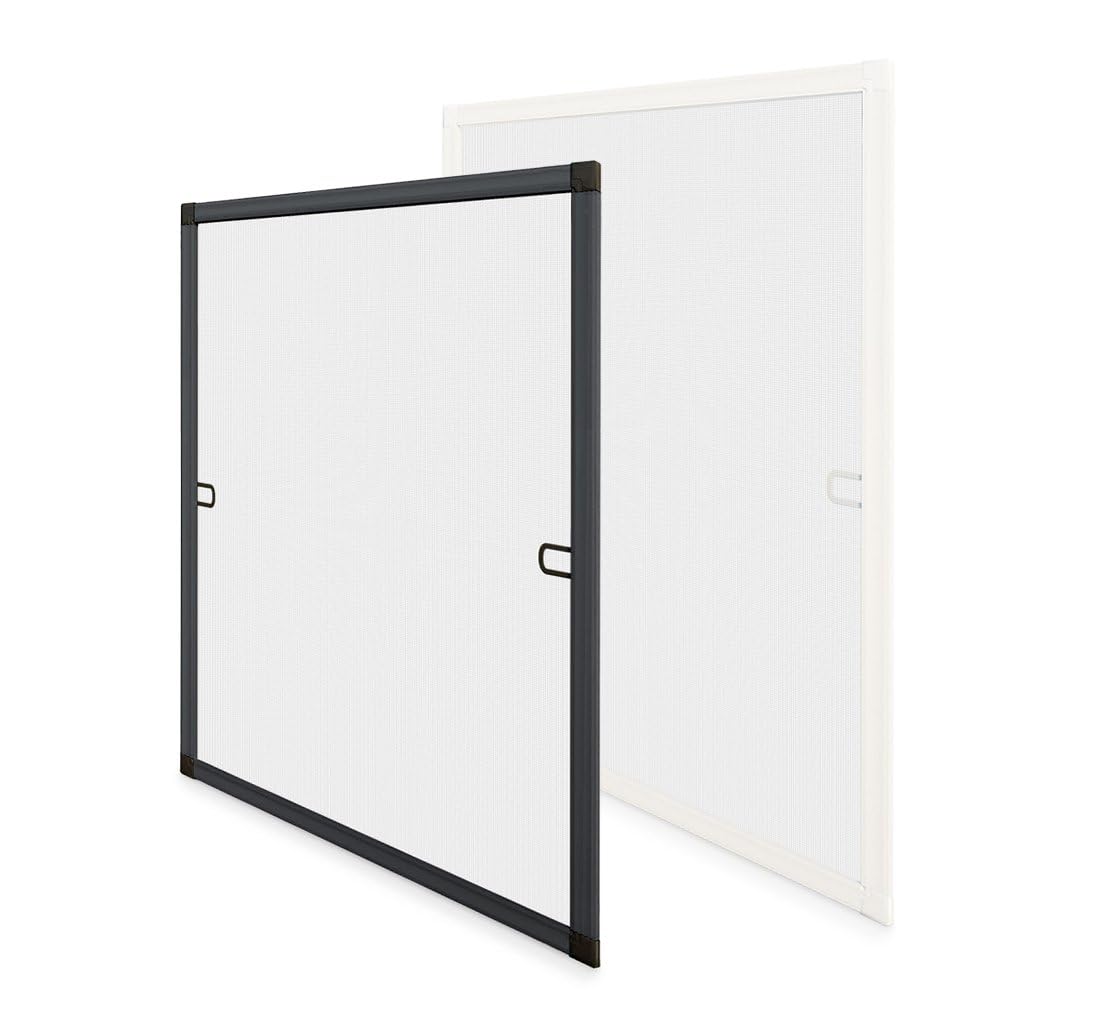 Cadre Moustiquaire Fenêtre Aluminium - sans perçage - Recoupable -​Amovible (Gris Anthracite, 130 x 150 cm)