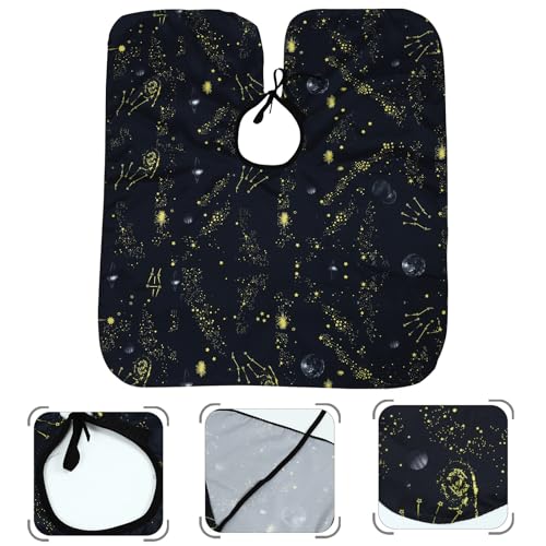 Set de 3 capas impermeables para corte de cabello con diseño de patrón nocturno Sewroro para niños y uso en peluquería miniatura 7