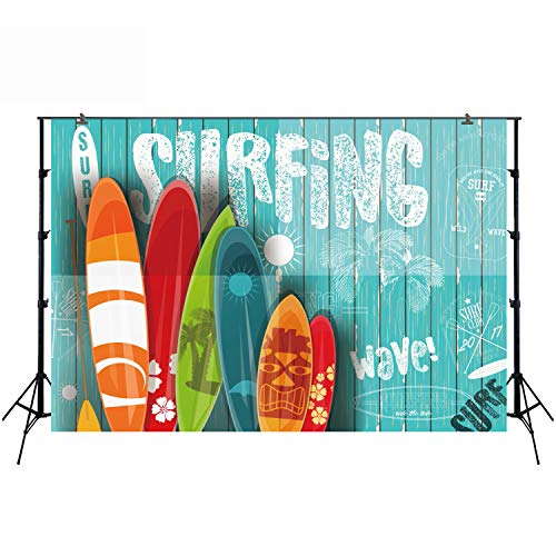 Backdrop For Baby Pictures Summer Themed Photography Background For Kids Birthday Party Photobooth Event Table Decoration Shower Props Surfing Surfboard Sunshine Wood Hawaiian Themed Props Ft-6264 #TOP8