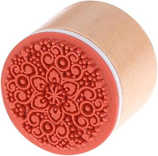 VILLCASE Wooden Stamps Stampers Stamps for Book Stamp Floral Stencils Stamping Tools for Making Wooden Square Shape Stampers Circle Stampers Wooden Stampers Card Seal Die Round