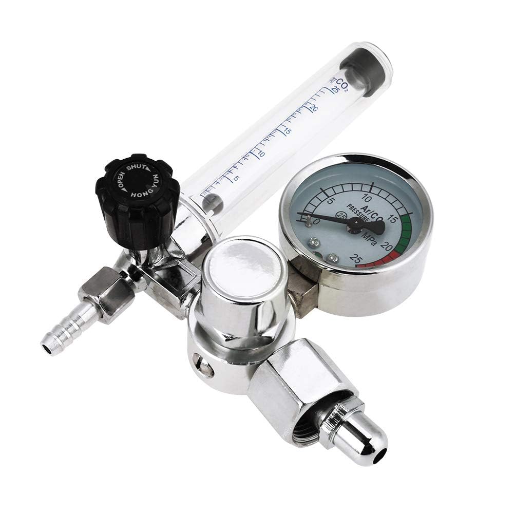 Misuratore di Portata per Argon 0-25 MPa, Regolatore di Pressione per Bombola di Gas Argon Manometro per CO2 Argon Riduttore di Pressione Regolatore di Pressione Riduttore per