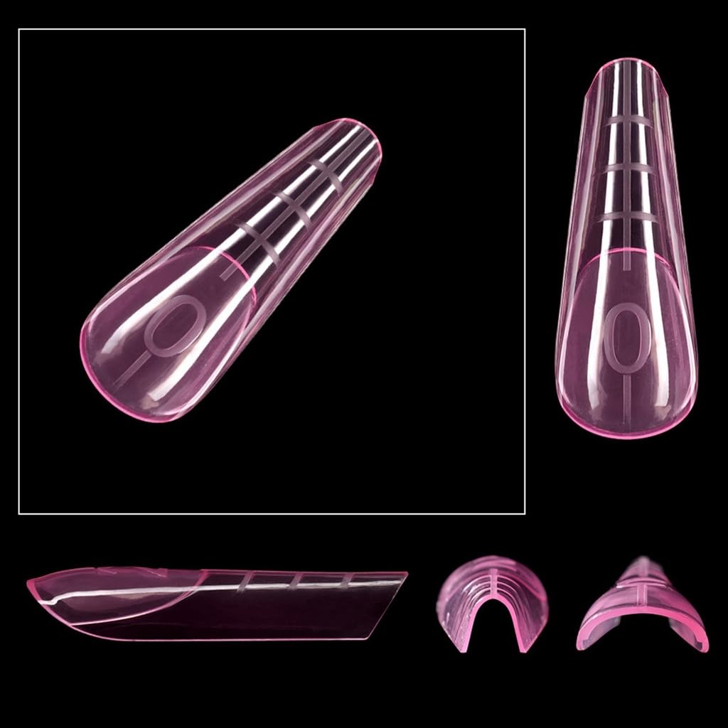 120 forme doppie per extension per unghie, in gel, copertura completa, con scala graduata, per manicure e nail art