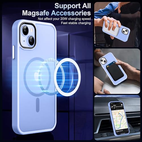Image of MOCCA Magnetic Shockproof for iPhone 13 Case,Blue | 13ft Drop | Compatible with MagSafe | w / Screen & Lens Protectors | Anti-Slip Matte | Raised Camera & Screen Lip | Ultra-Slim