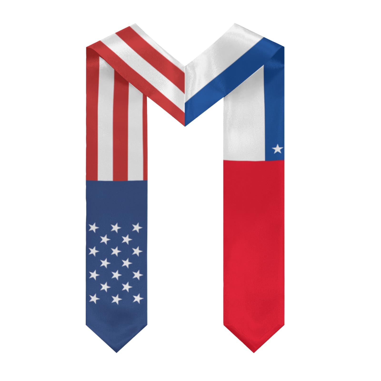 America Chile Chileans Flag Graduation Stole Sash Shawl for Men Women Thickened V-Neck Scarf Double-sided for International Students Teachers Study Aboard Graduate Gift 72 inches Unisex