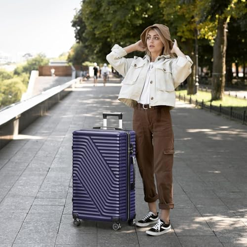 Luggage Sets 3 Piece, Hardside Suitcase Set with Spinner Wheels & TSA Lock, Lightweight Durable Travel Luggage Set of 3 (Blue)2