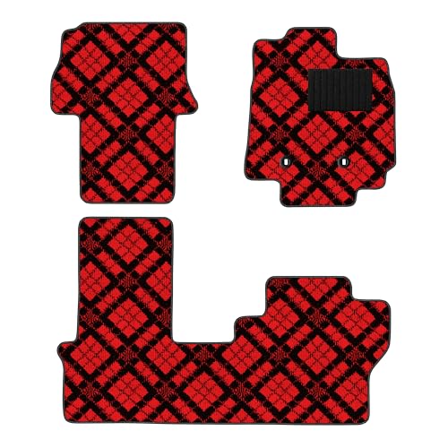 Aviles ダイハツ 新型 タント LA650S LA660S フロアマット【16色から選択】(後期ロングスライド無,03:ダイヤチェック × レッド)