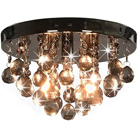 vidaXL Smoky Black Beads Ceiling Lamp Cover