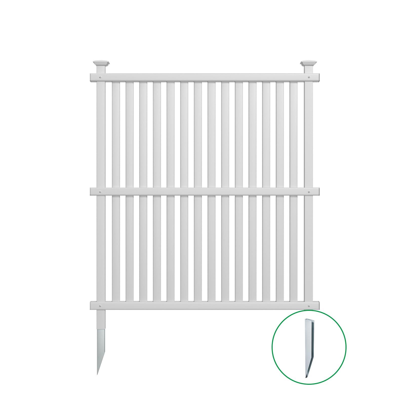 Beimo 48 "H x 42 "W Air Conditioner Fence Single Panel?Trash Can Enclosure Outdoor White Vinyl Fence Panel for Outside, 1 Plastic Panel with 2 Metal Stake