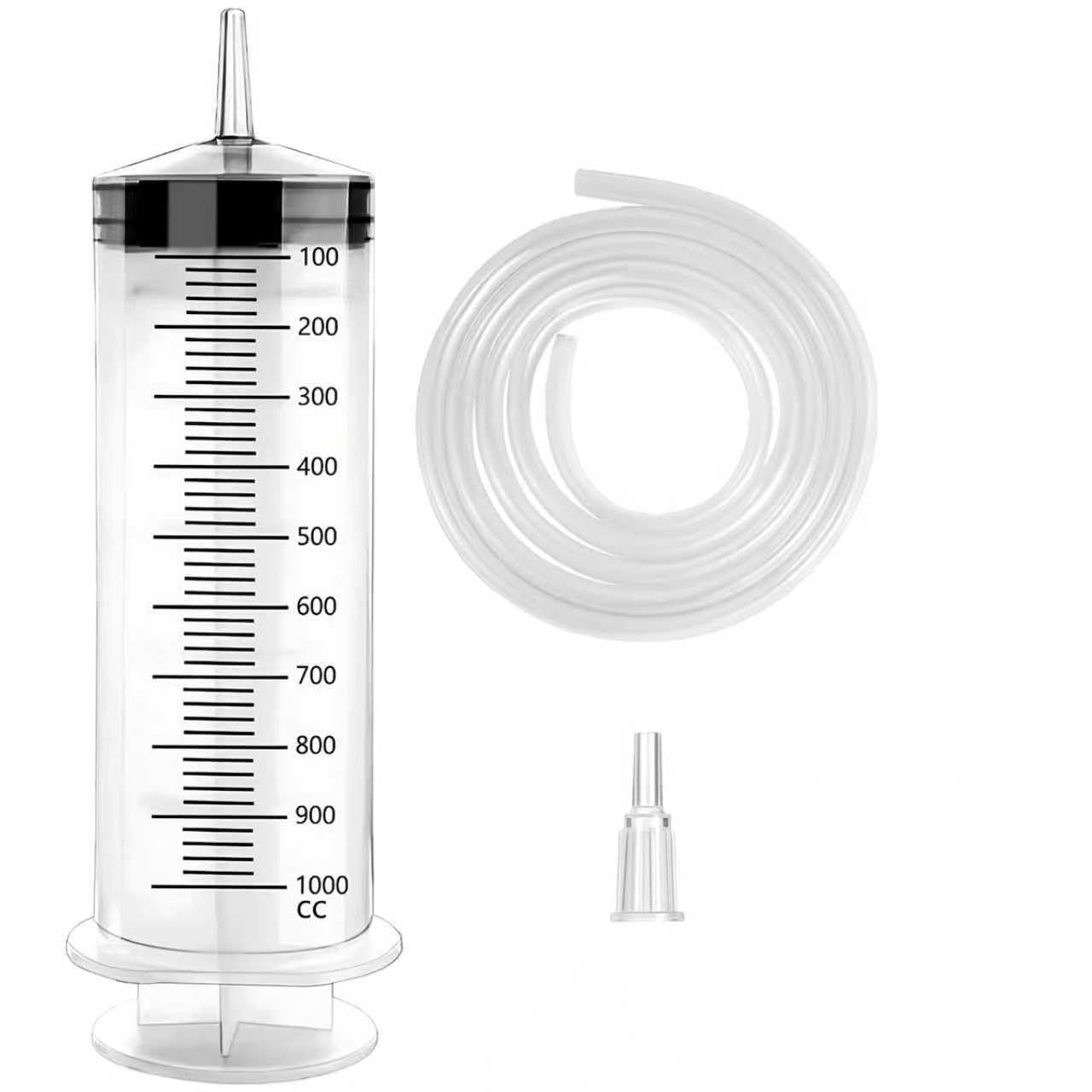 Grande seringue avec tuyau - 1000 ml - Pompe à huile manuelle avec indicateur de niveau - Pompe à huile manuelle avec indicateur de niveau - Pompe à huile avec indicateur de niveau - Pompe