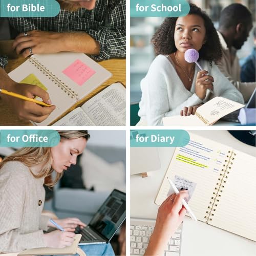 Image of Spiral Notebook-5.75 inch x 8.125 inch College Ruled Journal with Inner Pockets and 160 Pages,PU Leather Cover Business Journal, Twin-Wire Binding Notebook Perfect for Office & Home School Supplies MintGreen