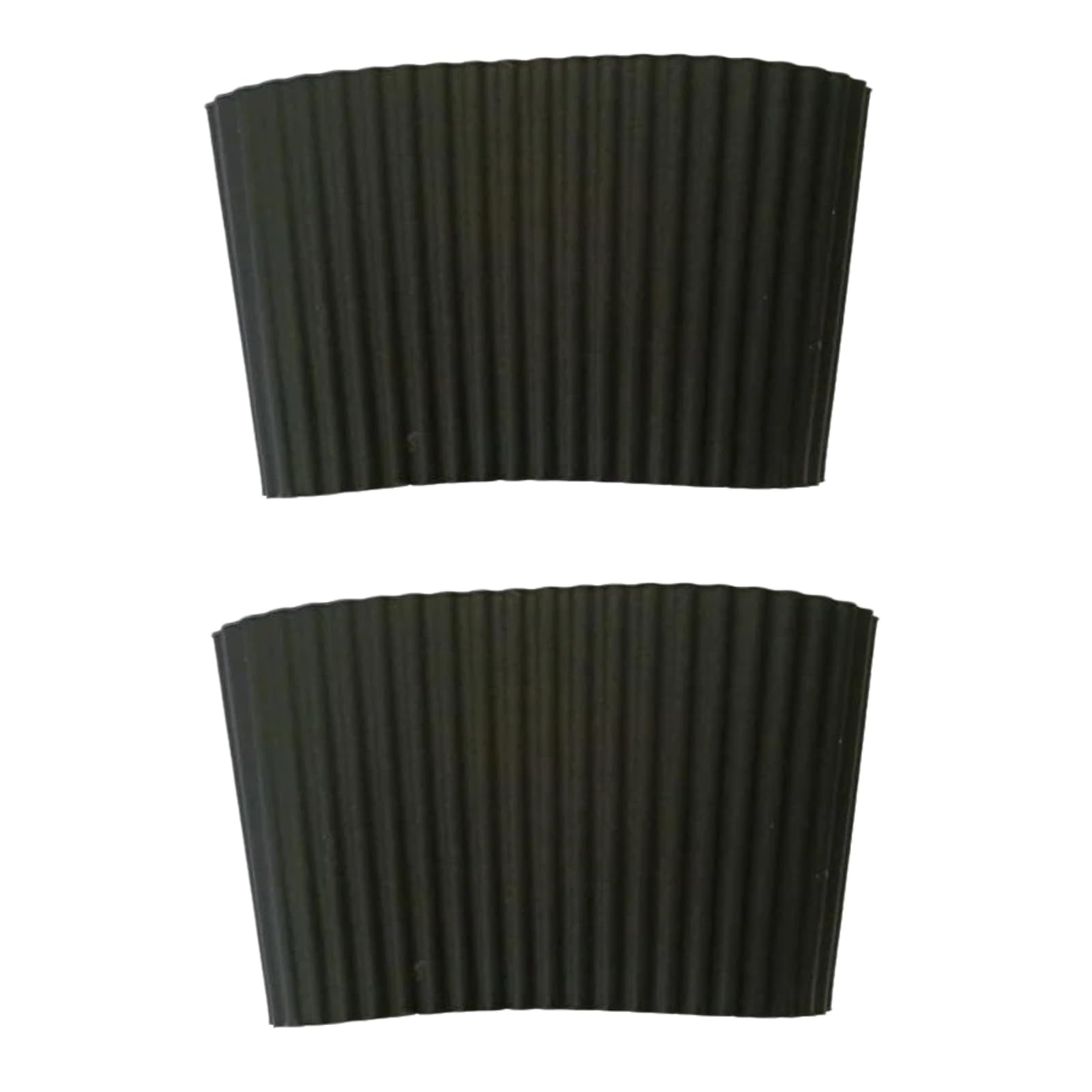 2PCS Silicone Cup Sleeves Black Heat Insulation Coffee Cup Sleeves Reusable Glass Bottle Sleeve Protector