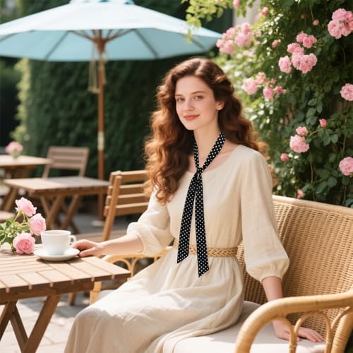 DOCILA Skinny Scarf For Women Fashion Print Silk Feeling Hair Head Scarf Thin Purse Bag Scarves Headband Handbag Accessories2