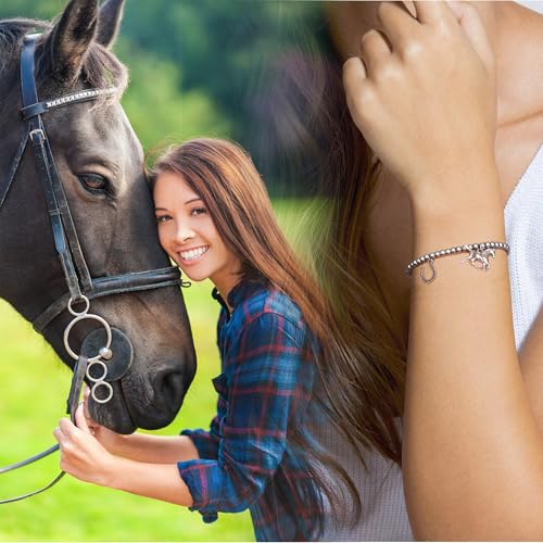 RZKING Horse Gifts for Women, Horseshoe & Horse Bracelet Horse Stuff Cool Gifts for Horse Lovers, Christmas Birthday Gifts for Women4