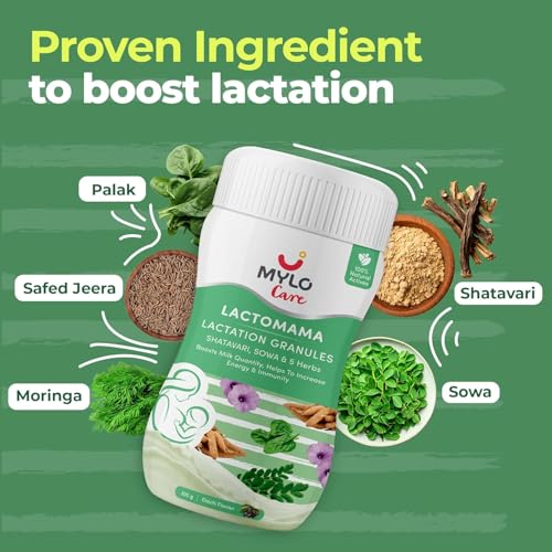 Image of Mylo Lactomama Granules - Lactation Supplement for breastfeeding with Shatavari to Increase Breast Milk (Chocolate & Elaichi - 300 g each) | With Herbs like Moringa, Sowa & 5 Others | 2 Scoops per Serving (Pack of 6, Elaichi)