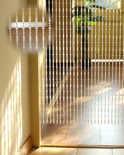 Ezcasch 90x200cm Transparenter Perlenvorhang Tau Stil