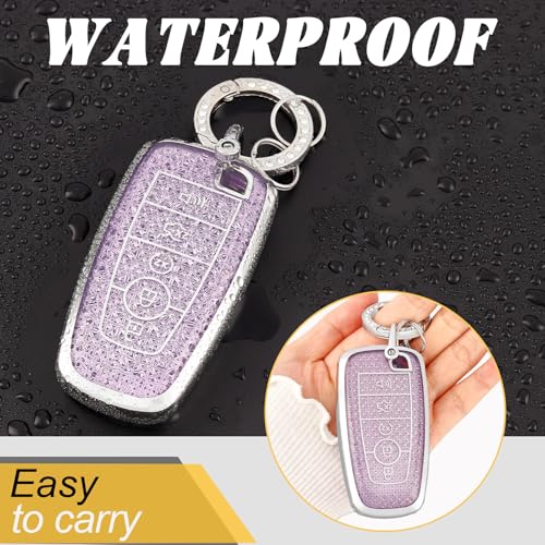 Coque de clé pour Ford E5 avec motif flocon de neige et porte-clés élégant - 4
