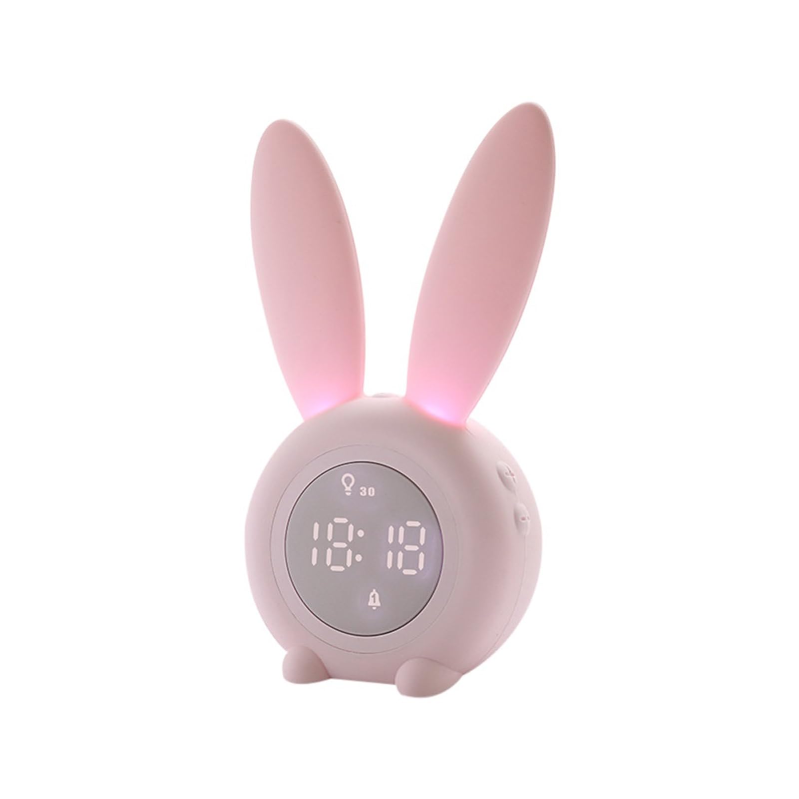 G5z9w3c7m2 One Color Loud Alarm Clocks Led Digital Alarm Clock Electronic Display Sound Control Cute Rabbit Night Lamp Desk Rechargeable