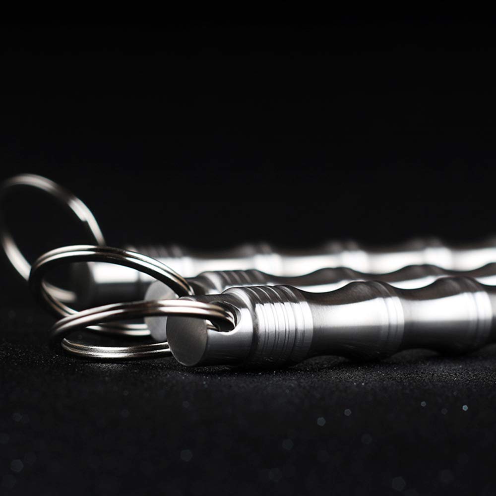 Silber 11.8cm Selbstverteidigung Edelstahl Bambus Kubotan