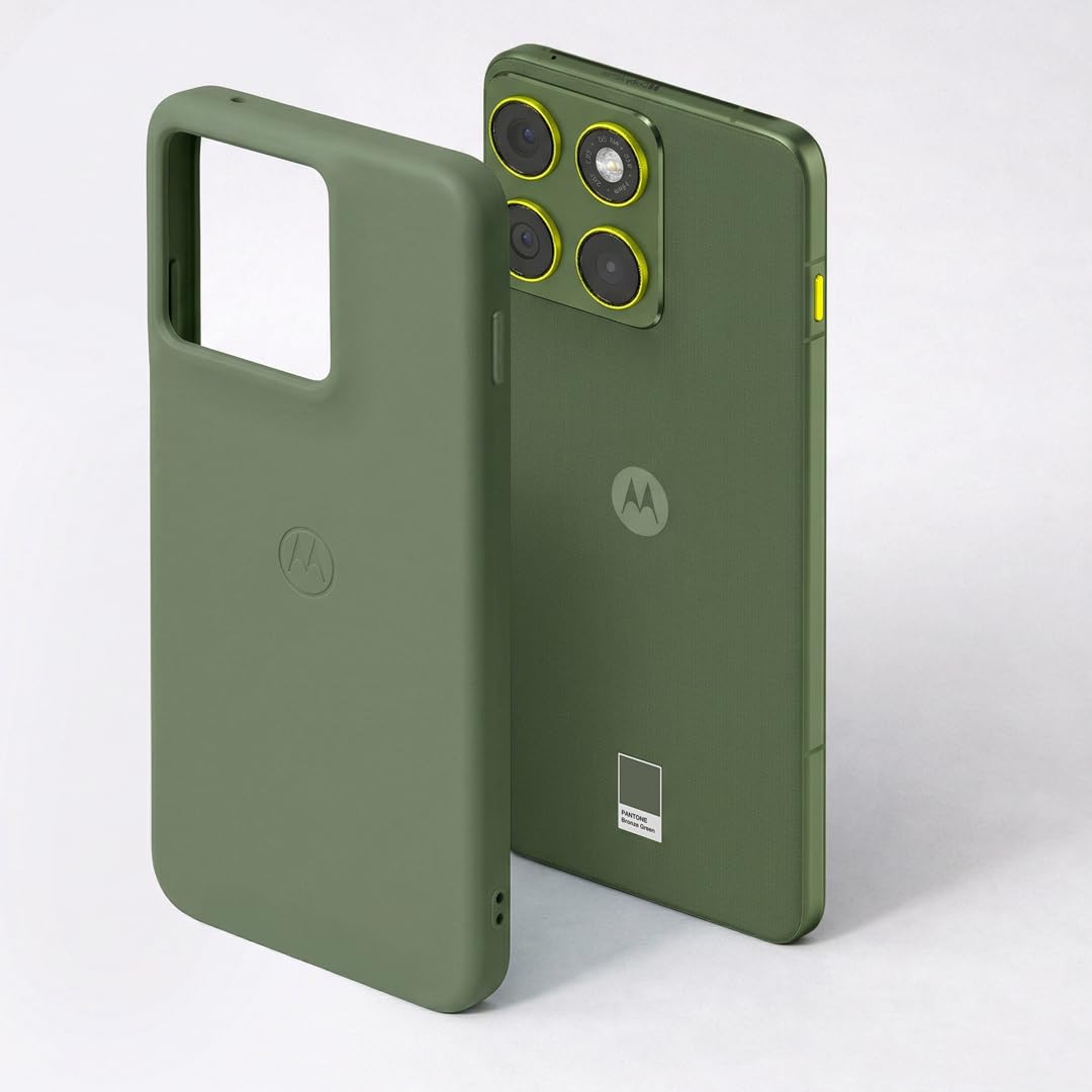 motorola compatible with moto edge 70 softmatte (tpee) back cover drop tested shock proof mobile case for men, women, boys and girls with camera protection (bronze green)