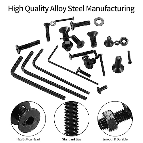 Bjbjjiu 030 1500 Pcs Flat Head Hex Socket Head Cap Screws Bolts And Nuts And Washers Assortment Kit thumb #2