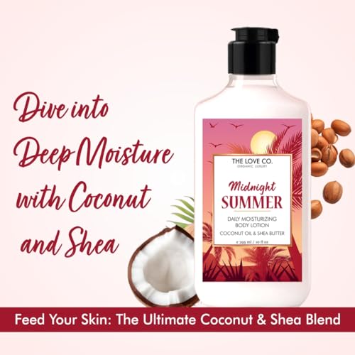 Image of THE LOVE CO. Midnight Summer Daily Moisturizing Body Lotion with Coconut Oil & Shea Butter, 295ml