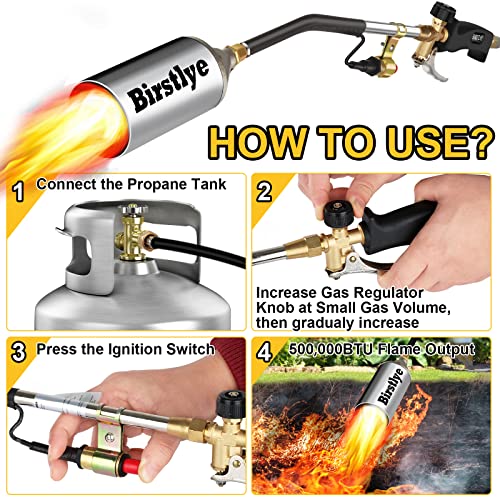 Propane Torch Weed Burner Kit, Blow Torch, Weed Torch High Output 500,000 BTU, Heavy Duty