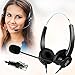 immagine 2AGPtEK Centro Chiamate in Vivavoce Cancellazione del Rumore con filo Binaural Headset con Microfono e Testa RJ9 Cristallo 4 pin per Telefono da Scrivania - Consulting Services per telefono, assicurazioni, banche, ospedali, aziende ecc.