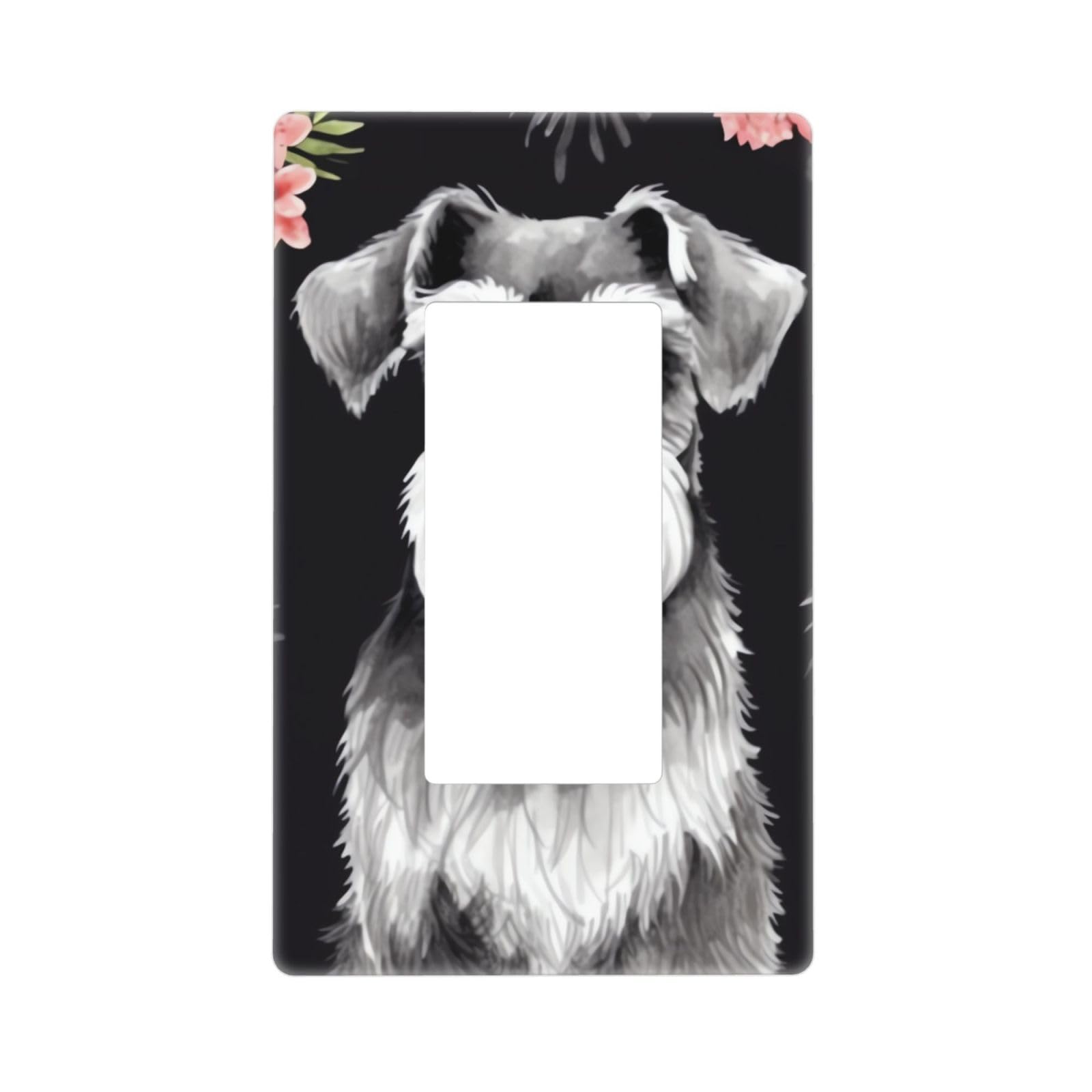 Decorator Wall Plate 1 Gang Light Switch Covers Decorator Receptacle Outlet Covers Schnauzer Wall Plates for Electrical Outlets Plug Cover Single Rocker Switch Plates