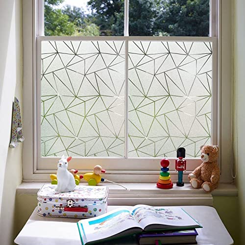 Windimiley Privacy Window Film Frosted Glass Window Cling: Window Tint Film Sun Blocking Stickers Heat Control Vinyl Removable Window Static Clings For Home Bathroom No Glue #TOP6