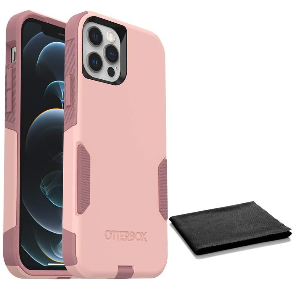 OtterBox Commuter Series Case for iPhone 12 & iPhone 12 Pro (Only) - with Cleaning Cloth - Non-Retail Packaging - Ballet Way (Pink)