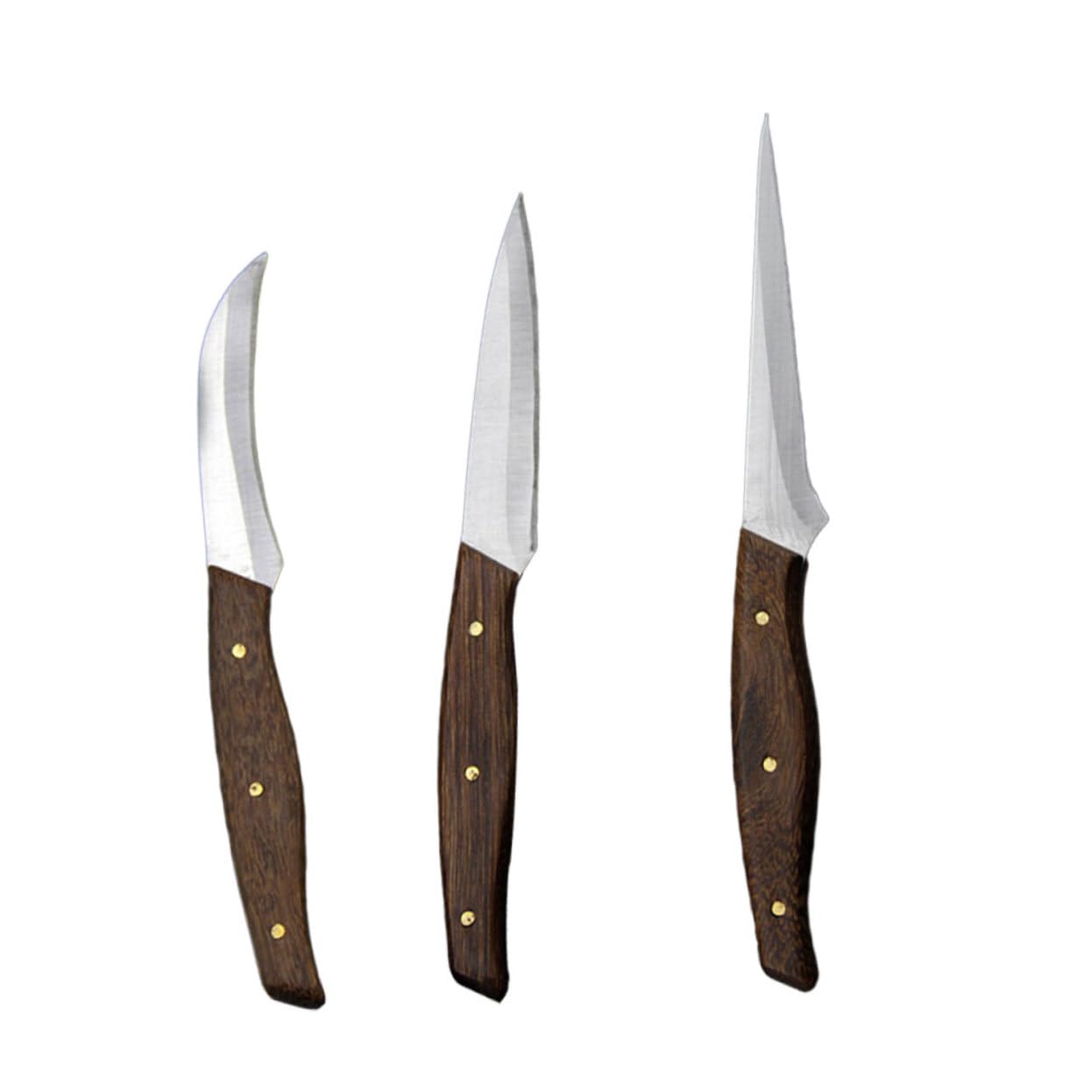 NAMOARLY Set of Fruit Carving Knives Paring Carving Knives Easy to Use Wooden Handle Stainless Steel