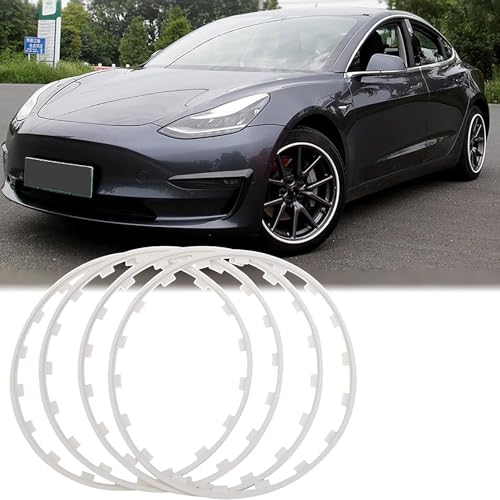 4pcs Car Wheel Hub Protection Ring 22in for Porsche Edge Protector, Tyre Protection Trim,Alloy Wheel Protector(Color:White,Size:22in)
