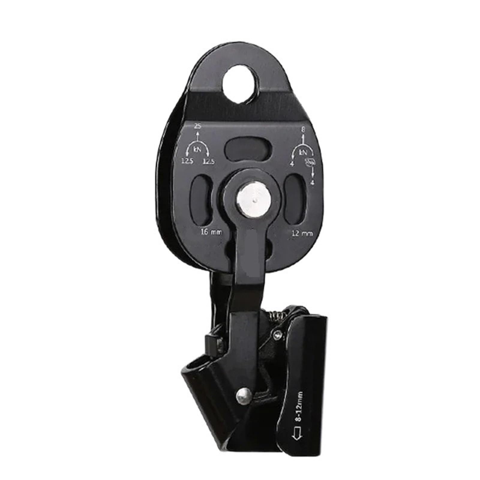 Bloque de Polea Doble Polea unidireccional para levantamiento de objetos pesados, dispositivo superligero, elevador, equipo de elevación por arrastre Polea(Black color)