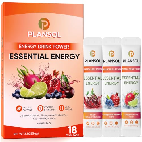 PLANSOL Energy Drink Powder Variety Pack with...