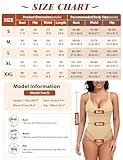 UMIPUBO Womens Shapewear Bodysuit Tummy Control Full Body Shaper Sculpting V Neck Bodysuit Adjustable Straps Shaping Leotard Tops Waist Trainer Vest with Bra (Beige, L) - Image 3