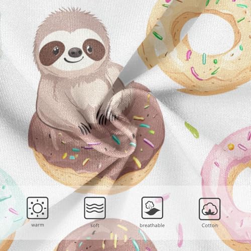 Wusikd Cute Cartoon Sloths Girls' Underwear Cotton Doughnuts Girls Briefs Soft Toddler Underwear 2T3