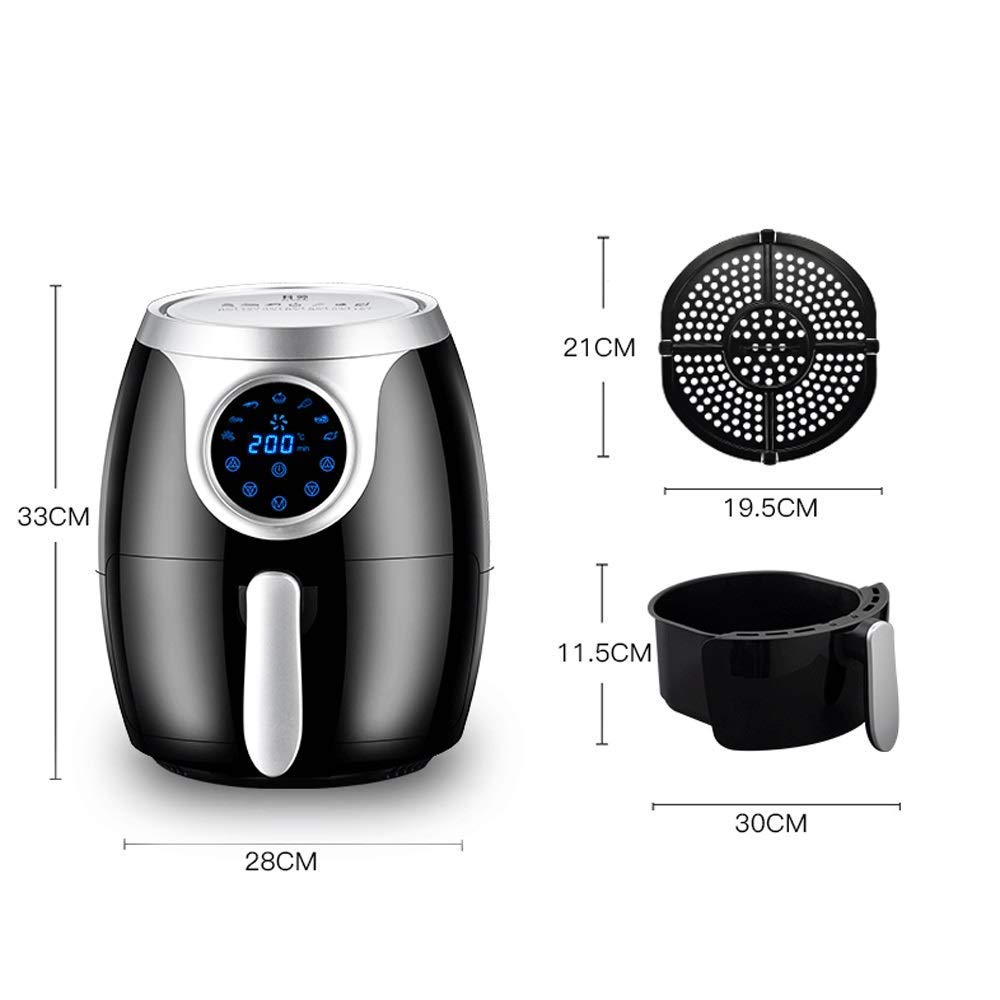 Friggitrice ad aria multifunzione, friggitrici ad aria calda Forno con preimpostazioni di cottura programmabili per friggere ad aria, arrostire, cuocere al forno e grigliare, dimensioni 33 cm * 28 cm