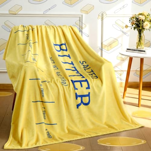 Buryeah Butter Stick Blanket 50'' x 60'' Throw Blanket Salted Butter Label Foodie Baking Funny Meme...