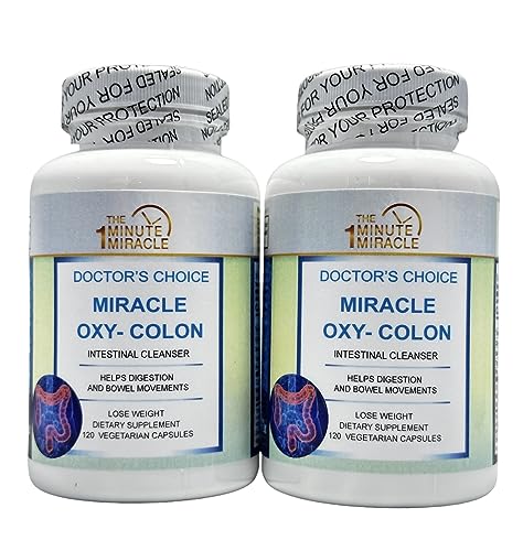Miracle Oxy-Colon Cleanse Vegan Colon Cleanser - 2 Bottles - 120 Vegatarian Capsules Per Bottle Miracle Oxy-Colon Cleanse Vegan Colon Cleanser - 2 Bottles - 120 Vegatarian Capsules Per Bottle