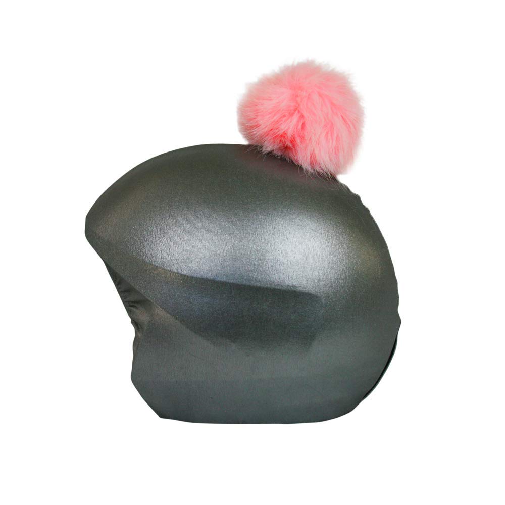 CoolcascGrey with Pink Pon Pon Bike Bicycle Snow Ski Helmet Cover