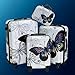 NICETRAV 4-Pieces Hard Shell Luggage Set with White Butterfly Printing Pattern - 14/20/24/28 Inch Lightweight ABS+PC Fashion Travel Suitcase Set