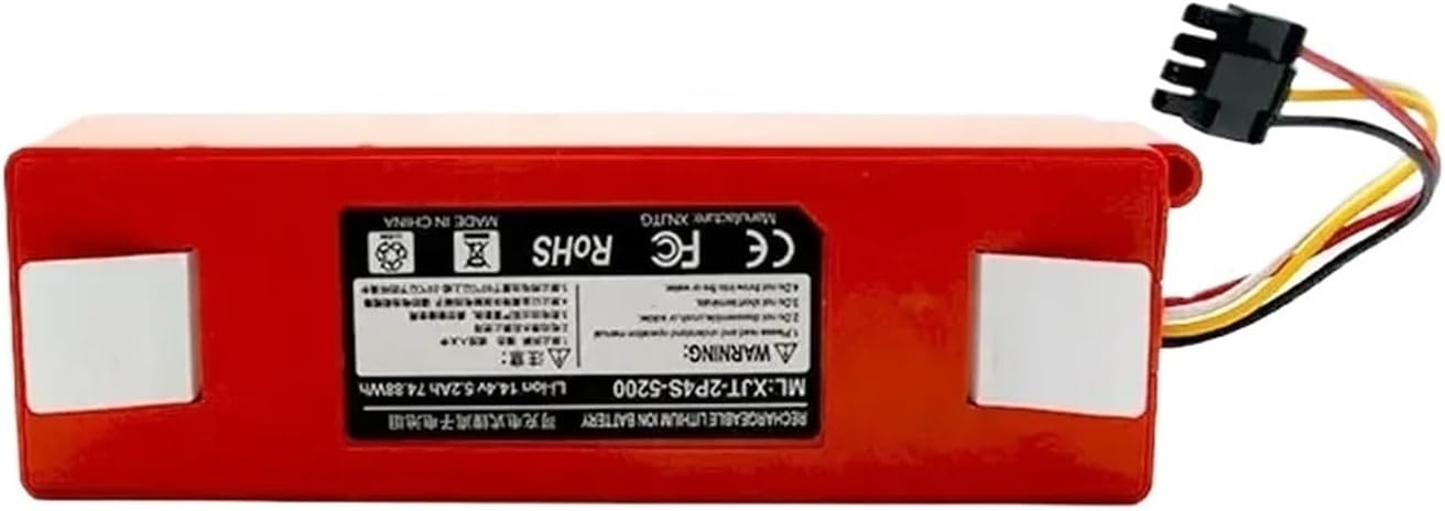 5200mAh 14.4V Ion Connector Rechargeable Battery, Compatible For Xiaomi,Compatible For Roborock, S50 S51 T4 T6 Vacuum Cleaner(14.4v 5200mAh 1pcs)