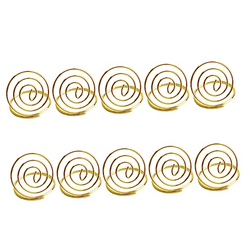 GRIRIW 20 Pcs Menu Clips Holders Heart-Shaped Table Number Card Table Stand Light Fixture Chain Stand Place Holder Place Card Holder Place Holders Table Number Holders Golden